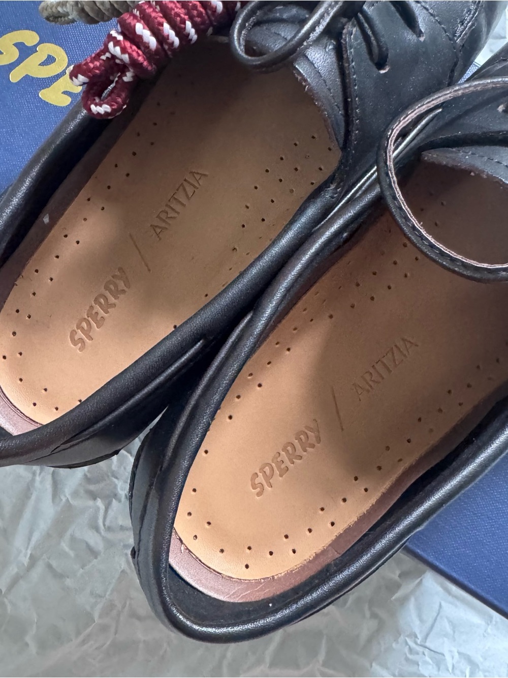Sperry x Aritzia Women’s Dark Brown Leather Boat Shoes, Size 8, New in Box - Picture 5 of 7